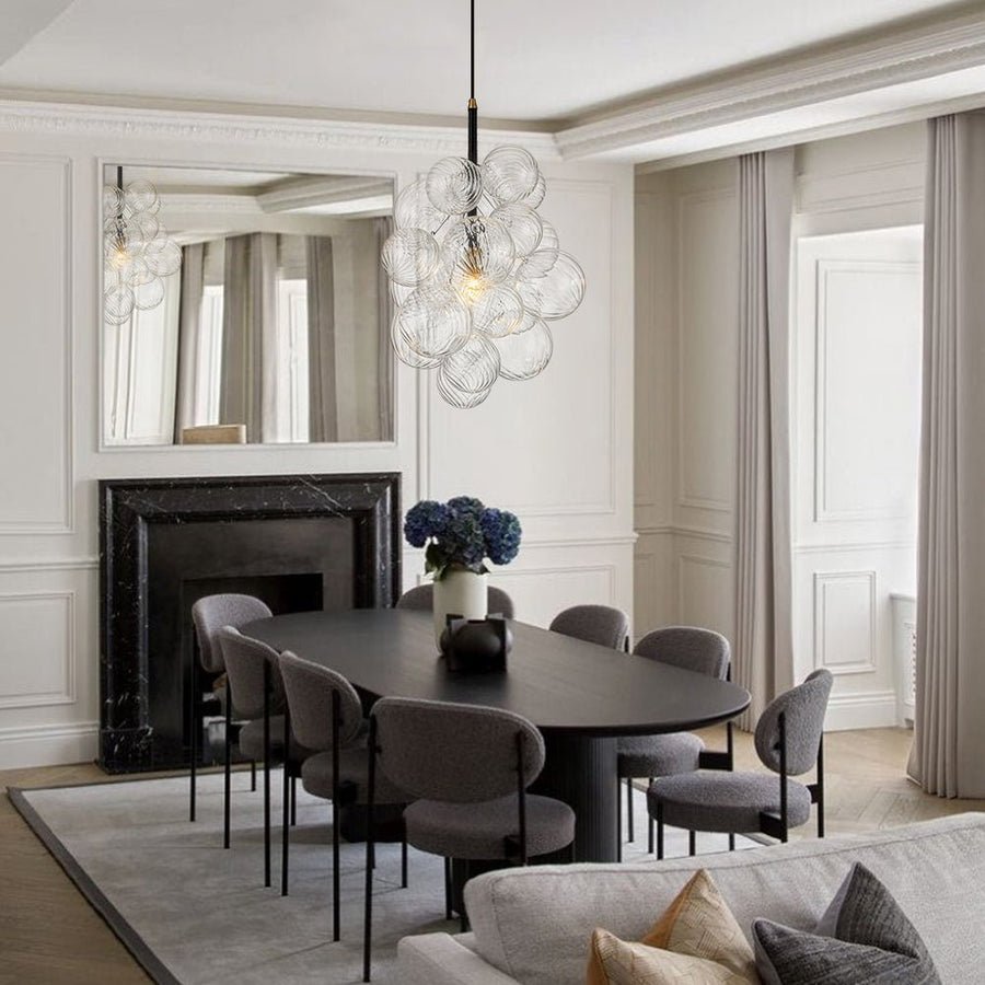 Waterfall Clear Ribbed Glass Bubbles Chandelier-Wotis - BeyPan