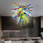 Whimsical Multi-Colors Hand Blown Glass Chandelier - Vibrant Artistic Lighting - BeyPan