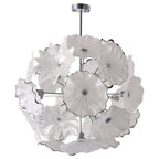 White Blooms Blown Glass Plates Chandelier Murano Glass - BeyPan
