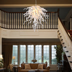 Winter Brilliance Murano Style Glass Chandelier - Modern Hand-Blown White - BeyPan