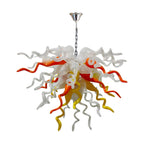 Yellow Orange & Frost - Hand-Blown Art Glass Chandelier - BeyPan